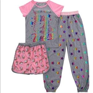 Girls 3 pc pj set unicorn size 12